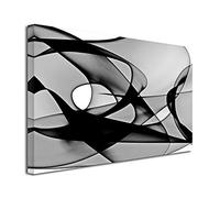 DECLINA, Tableau Decoration Murale Salon Moderne, Cadres decoratif Mural, Tableau Toile déco Design Vortex 80x50 cm Noir et Blanc