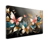 DECLINA, tableau decoration murale salon moderne, cadres decoratif mural, Tableau toile déco Les papillons A, 120x80 cm