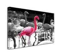 DECLINA, Tableau Decoration Murale Salon Moderne, Cadres decoratif Mural, Tableau Toile décoration Flamants Roses 80x50 cm