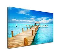 DECLINA, Tableau Decoration Murale Salon Moderne, Cadres decoratif Mural, Tableau Toile décoration Paysage des Caraïbes 80x50 cm