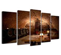 DECLINA, Tableau Decoration Murale Salon, Toile imprimée, Tableau Deco Cadre Deco Design Cave à vin 150x80 cm Multicouleur