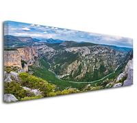 DECLINA, Tableau decoration murale salon, Toile imprimée, Tableau deco, Tableau toile panoramique paysage du Verdon, 150x60 cm