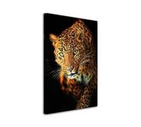 DECLINA, tableau decoration murale, tableau animaux, tableau déco, Tableau photo toile Léopard, 60x100 cm