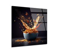 DECLINA, tableau décoration murale, tableau verre acrylique, cadre déco petit déjeuner éclatant, art mural moderne, décoration intérieure lumineuse, 30x30 cm