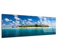 DECLINA - Tableau Design île déserte - Décoration Murale Design Haut De Gamme - Photo Sur Verre Acrylique Brillant - Atelier Français