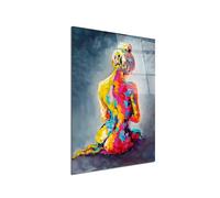 DECLINA - Tableau Design Silhouette Colorée - Décoration Murale Art Abstrait Premium - Impression HD Sur Verre Acrylique - Atelier Français