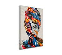 DECLINA Tableau Design Visage Femme - Impression sur Toile décoration Murale Design Moderne - Déco Maison, Cuisine, Salon, Chambre Adulte - Multicouleur 80x120 cm