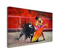 DECLINA Tableau grand format, reproduction tableau sur toile, décoration salon, toile moderne, Reproduction peinture sur toile Toro, 80x50 cm