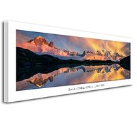 DECLINA Tableau Grand Format sur Toile - Lac des Cheserys Chamonix Mont-Blanc - Décoration Moderne pour Salon - 100x35 cm