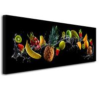 DECLINA Tableau Moderne Fruits Party - Impression sur Toile décoration Murale - Déco Maison, Cuisine, Salon, Chambre Adulte - Multicouleur 100x35 cm