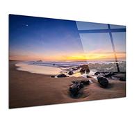 DECLINA, tableau mural, décoration murale, impression sur verre acrylique, photo plage de Capbreton, paysage côtier, art mural, cadre design, déco bord de mer, tableau contemporain