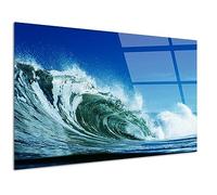 DECLINA - Tableau Mural vague de surf - Décoration Intérieure Esprit Surf House Moderne - Photo Murale Sur Verre Acrylique - Fabriqué En France