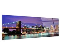 DECLINA, tableau panoramique Brooklyn Bridge, décoration murale moderne, impression sur verre acrylique, tableau urbain design, photo pont New York, art mural contemporain, cadre mural déco