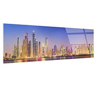 DECLINA, tableau panoramique Dubaï, tableau design moderne, impression sur verre acrylique, décoration murale urbaine, photo skyline, art contemporain, cadre mural élégant, photo sur plexi
