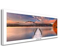 DECLINA Tableau Paysage LAC DE CHUZENJI - Impression Photo Paysage sur Toile décoration Murale - Déco Maison, Cuisine, Salon, Chambre Adulte - 80x30 cm