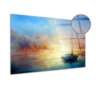 DECLINA, Tableau paysage, Tableau peinture plexiglas Voilier en mer, 100x60 cm