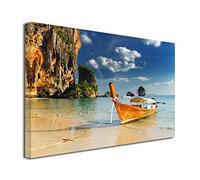 DECLINA Tableau Plage Tropicale imprimée - Impression Photo Paysage sur toile décoration murale - Déco maison, cuisine, salon, chambre adulte - 100x60 cm