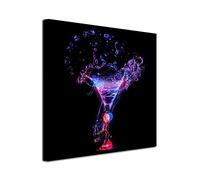 DECLINA, Tableau pour cuisine, tableau décoratif en toile imprimé, tableau de fruits et cocktail pour la décoration murale de cuisine, 25x25 cm