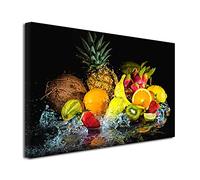 DECLINA Tableau toile, tableau cuisine, tableau décoration murale, Tableau toile décoration cuisine Les Fruits, 100x60 cm