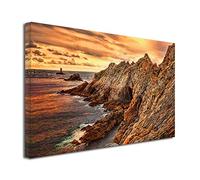 DECLINA Toile imprimée Paysage, Tableau décoration Murale, Photo sur Toile Grand Format, Tableau Toile Deco FALAISES DE Bretagne 100x60 cm