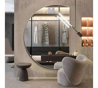 Decmiroor Miroir Mural Salle de Bain avec éclairage LED, Demi-Cercle Anti-Buée Miroir de Maquillage Lumineux LED, 3 Couleurs Lumière, Demi Lune Décoration Maison(Left,28x43inch)