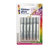 Deco 05884 colle paillettes blister 6 stylos, argent