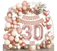 Déco 30 ans femme, guirlande doré rosé, ballons alu & banderole | Kit déco 30 ans doré rosé, tous accessoires photos inclus. Montage simple, ballons latex sécurisés pour votre anniversaire