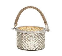 Deco 79 Bougie en Corde de Verre avec Votive 7" W H-28879 7" par 10"