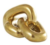 Deco 79 Ceramic Chain Decorative Sculpture 3 Link Home Decor Statue, Accent Figurine 7" x 11" x 6", Gold