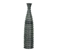 Deco 79 Ceramic Decorative Vase Centerpiece Vase with Ripple Texture, Flower Vase for Home Decoration 6" x 6" x 24", Black