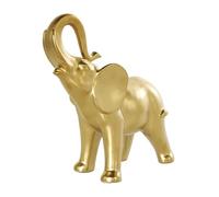 Deco 79 Ceramic Elephant Decorative Sculpture Standing Home Decor Statue, Accent Figurine 10" x 4" x 11", Gold