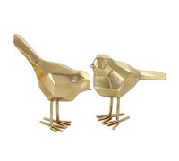 Deco 79 CosmoLiving by Cosmopolitan Gwg Outlet polystone Métal Doré Oiseaux Sculpture en 17,8 cm, 20,3 cm H (Lot de 2) 77166