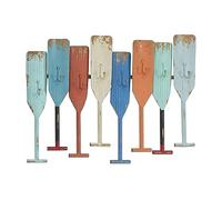 Deco 79 Crochet mural à 8 cintres en forme de rame en métal vieilli pour intérieur et extérieur, 26" x 1" x 20", multicolore