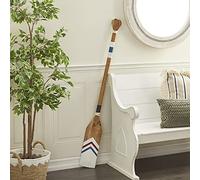 Deco 79 Décoration murale en bois avec motifs de flèches et de rayures, 17,8 x 5,1 x 147,3 cm, blanc