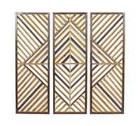 Deco 79 Décoration murale, S/3, 30,5 cm de large, 89 cm de haut, marron