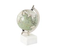 Deco 79 Globe en marbre avec base en marbre, 15,2 x 12,7 x 22,9 cm, blanc