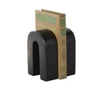 Deco 79 Lot de 2 Serre-Livres décoratifs en marbre Minimaliste, arqués antidérapants, Lot de 2 Serre-Livres de Bureau, 4 W, 15,2 cm de Haut, Noir