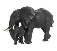 Deco 79 Polystone Sculpture d'éléphant décorative pour la maison familiale avec accents en feuille d'or, figurine d'accentuation 35,6 x 20,3 x 22,9 cm, bronze