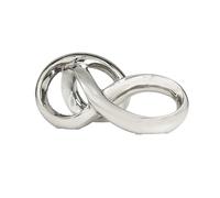 Deco 79 Sculpture Abstraite en céramique avec Boucle Infinie, 27,9 x 12,7 x 12,7 cm, Argent