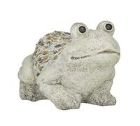 Deco 79 Sculpture de Grenouille MGO imperméable pour extérieur, terrasse, Cour, pelouse, Porche, décoration Artistique, Gris Clair