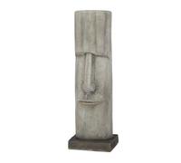 Deco 79 Sculpture de Jardin en oxyde de magnésium pour intérieur et extérieur, tête d'île de Pâques, 25,4 x 25,4 x 83,8 cm, Marron