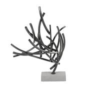 Deco 79 Sculpture, métal, Gris, 17 po L x 7 po l x 24 po H