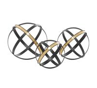 Deco 79 Sculpture, métal, Noir, S/3 15,2 cm, 12,7 cm, 10,2 cm H