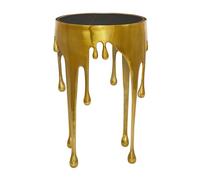 Deco 79 Table d'appoint en Aluminium avec Motif Fondant et Plateau en Verre ombré, 40,6 x 40,6 x 63,5 cm, doré