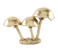 Deco 79 The Novogratz Polystone Mushroom Decorative Sculpture Metallic Home Decor Statue with Textured Base, Accent Figurine 10" x 4" x 7", Gold