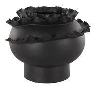 Deco 79 Vase décoratif Abstrait en céramique d'inspiration Florale, Vase à Fleurs pour décoration de la Maison, 30,5 x 30,5 x 22,9 cm, Noir