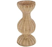 Deco 79 Vase décoratif en rotin Fait à la Main en Forme de sablier tissé avec Base en dôme pour décoration de la Maison 20,3 x 20,3 x 40,6 cm, Marron