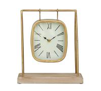 Deco 79 Wood Pendulum Clock with Wood Base, 10" x 5" x 11", Gold