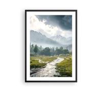 Deco Affiches Murales 50x70cm Affiche Decoration Murale Paysage De Montagne Rivière Forêt Cuisine Wall Art Design Moderne Poster Cadre Noir Tableau Decoration Salon Chambre Decor P2BPA50x70-5333
