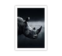 Deco Affiches Murales 50x70cm Affiche Decoration Murale Rhinocéros Noir Et Blanc Portrait Cuisine Wall Art Design Moderne Poster sans Cadre Tableau Decoration Salon Chambre Decor P2XPA50x70-4347